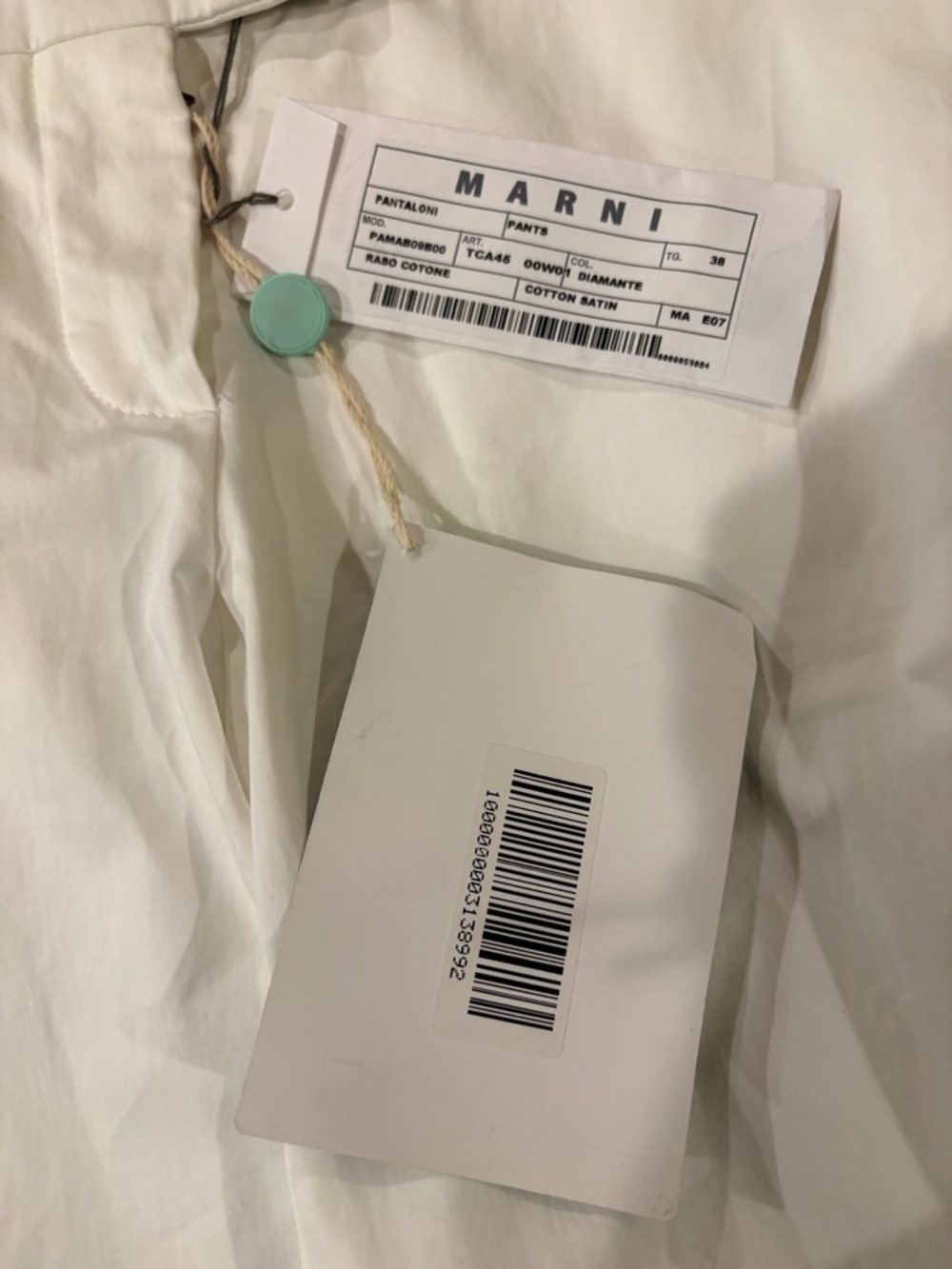 Marni cropped straight leg trousers pants white sz 38 2 new NWT - Picture 3 of 6